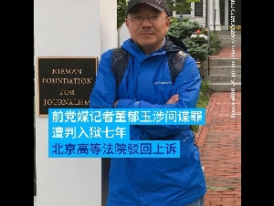 前党媒记者董郁玉涉间谍罪遭判入狱7年 驳回上诉