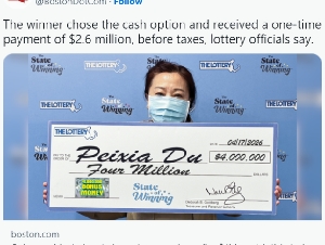 
                10美元刮中$400万！华人女子准备这样花这笔钱
            